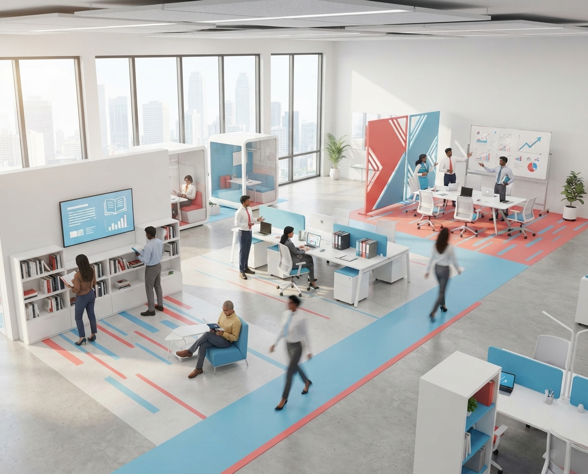 YaWork team collaborating in a modern office